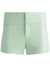 Alice And Olivia Olivia Faux-leather Shorts In Green