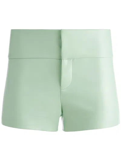 Alice And Olivia Olivia Faux-leather Shorts In Green