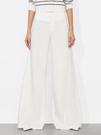 Alice And Olivia Olivia Linen Pant In Off White