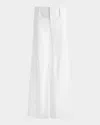 Alice And Olivia Olivia Linen Wide-leg Pants In Off White