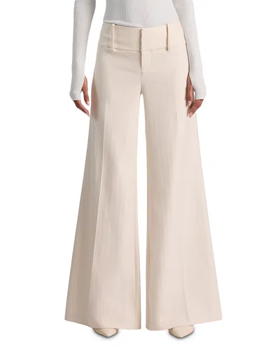 Alice And Olivia Olivia Low Rise Wide Leg Flare Pants In Neutral