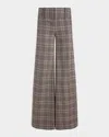 Alice And Olivia Olivia Plaid Low-rise Wide-leg Pants In Multi