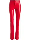 Alice And Olivia Vegan Leather Bootcut Pant In Perfect Ruby In Red