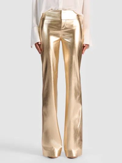 Alice And Olivia Olivia Vegan Bootcut Pant In Gold