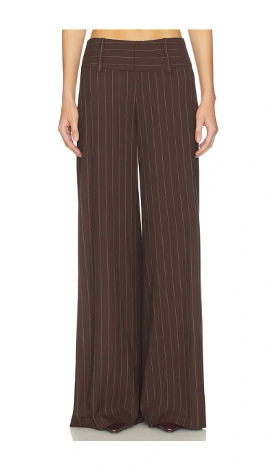 Alice And Olivia Olivia Wide Leg Flare Pant In Brown