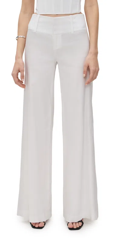 Alice And Olivia Olivia Wide Leg Flare Pants Off White