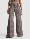 Alice And Olivia Olivia Plaid Low-rise Wide-leg Pants In Multi