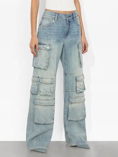 Alice And Olivia Olympia Cargo Jean In Black