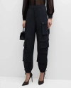 ALICE AND OLIVIA OLYMPIA MID-RISE ANKLE-TIE CARGO PANTS