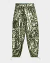 Alice And Olivia Olympia Mid-rise Sequined Cargo Pants In Gray