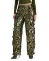 Alice And Olivia Olympia Mr Sequin Baggy Cargo Pants In Green