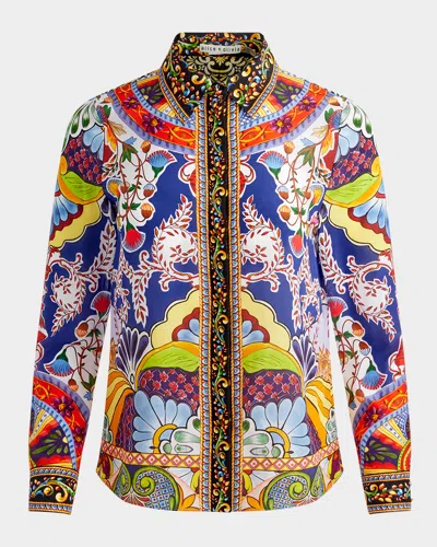 Alice And Olivia On The Road Willa Placket Top