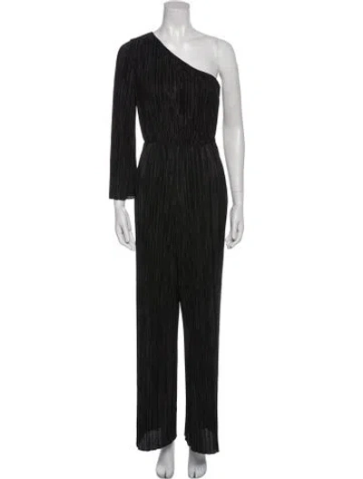 Pre-owned Alice And Olivia One-shoulder Jumpsuit In Black