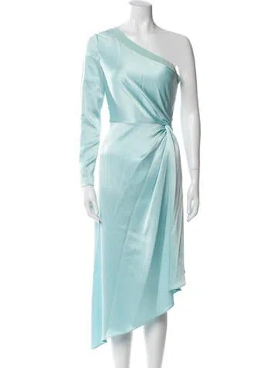 Pre-owned Alice And Olivia One-shoulder Long Dress In Blue