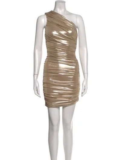 Pre-owned Alice And Olivia One-shoulder Mini Dress W/ Tags In Neutral