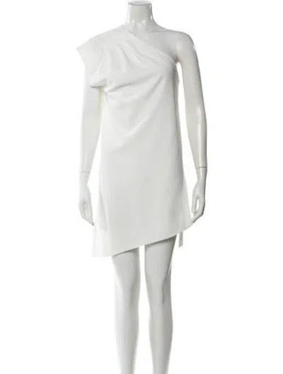 Pre-owned Alice And Olivia One-shoulder Mini Dress In White