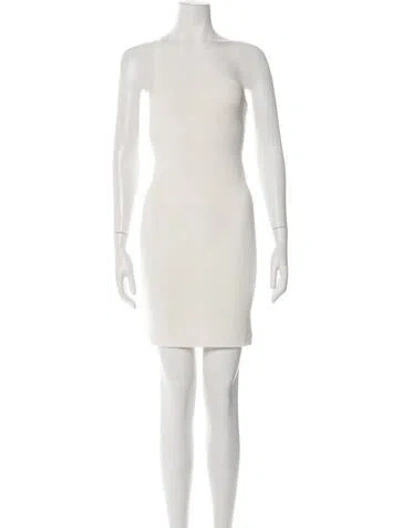 Pre-owned Alice And Olivia One-shoulder Mini Dress In White