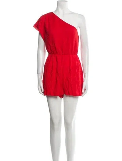 Pre-owned Alice And Olivia One-shoulder Romper W/ Tags In Orange