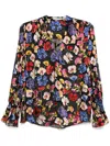 Alice And Olivia Onica Collared Blouse In Black