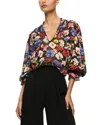 Alice And Olivia Onica Silk-blend Blouse In Multi