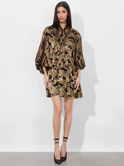 Alice And Olivia Opal Tunic Dress In Spring Paisley Black
