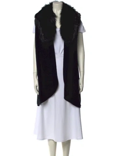 Pre-owned Alice And Olivia Open Front Sweater In Black