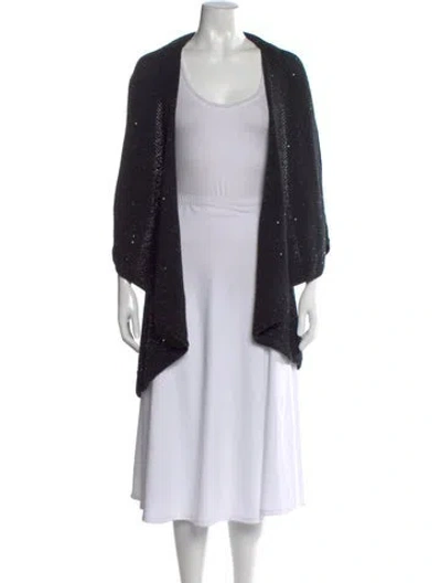 Pre-owned Alice And Olivia Open Front Sweater In Black