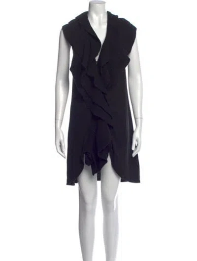 Pre-owned Alice And Olivia Open Front Sweater In Black