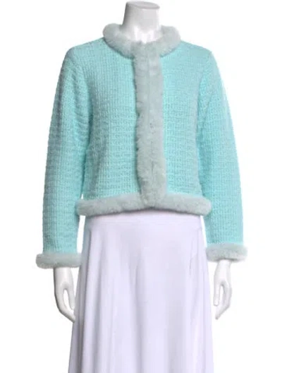 Pre-owned Alice And Olivia Open Front Sweater In Blue