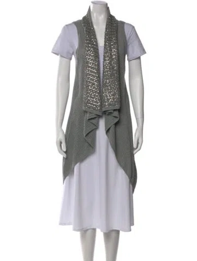 Pre-owned Alice And Olivia Open Front Sweater In Gray