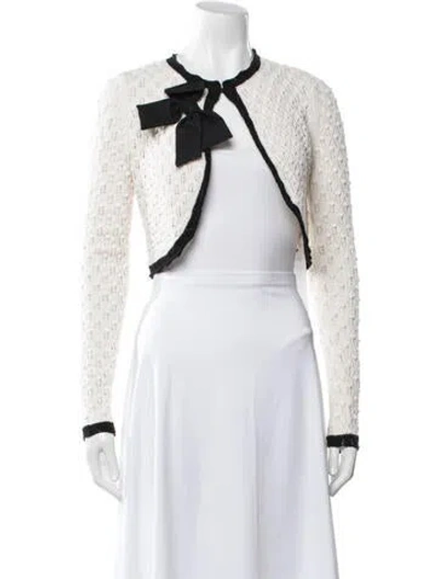 Pre-owned Alice And Olivia Open Front Sweater W/ Tags In White
