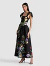 Alice And Olivia Oriana Tie Strap Drop-waist Midi Dress