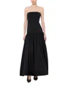Alice And Olivia Oriana Drop Waist Midi Dress In Black