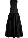 Alice And Olivia Oriana Drop Waist Midi Dress In Black