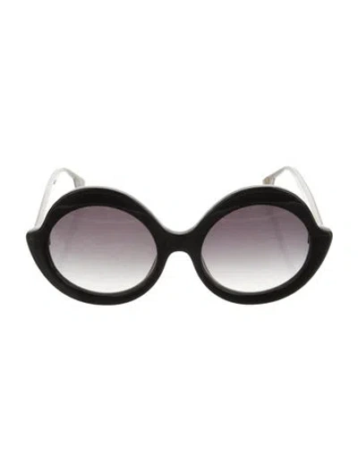 Pre-owned Alice And Olivia Oversize Gradient Sunglasses In Black