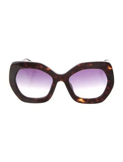 Pre-owned Alice And Olivia Oversize Gradient Sunglasses In Brown