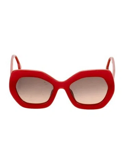 Pre-owned Alice And Olivia Oversize Gradient Sunglasses In Red