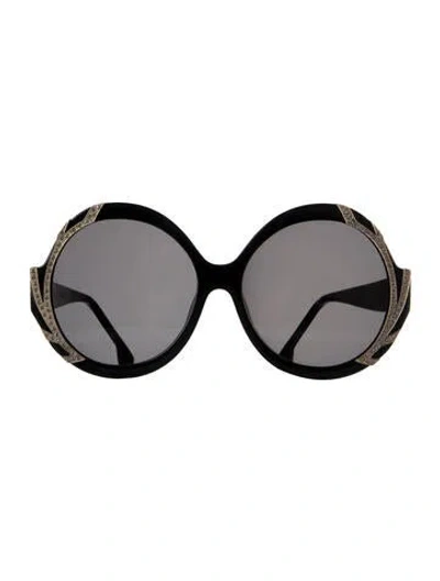 Pre-owned Alice And Olivia Oversize Tinted Sunglasses In Black