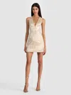 Alice And Olivia Pacey Mini Dress In Gold