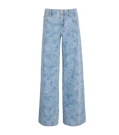 Alice And Olivia Paisley Amazing Relaxed Jeans In Blue