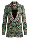 Alice And Olivia Paisley-pattern Blazer In Green