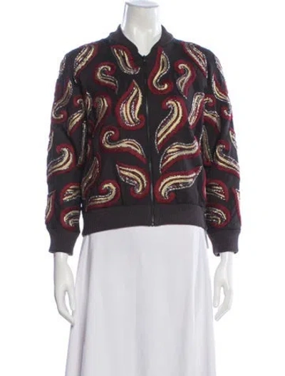 Pre-owned Alice And Olivia Paisley Print Bomber Jacket In Multi