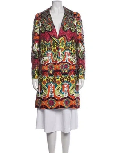 Pre-owned Alice + Olivia Paisley Print Coat In Multicolor