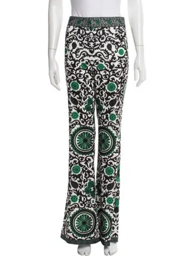 Pre-owned Alice And Olivia Paisley Print Flared Pants In White