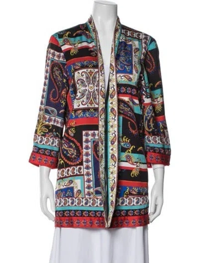 Pre-owned Alice And Olivia Paisley Print Jacket In Black