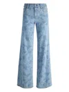 Alice And Olivia Paisley-print Jeans In Blue