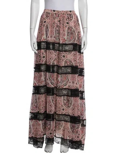 Pre-owned Alice And Olivia Paisley Print Long Skirt In Neutral