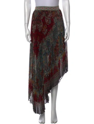 Pre-owned Alice And Olivia Paisley Print Long Skirt W/ Tags In Black