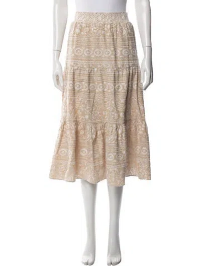 Pre-owned Alice And Olivia Paisley Print Midi Length Skirt In Neutral