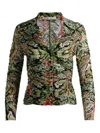 Alice And Olivia Paisley-print Ruched Blouse In Green
